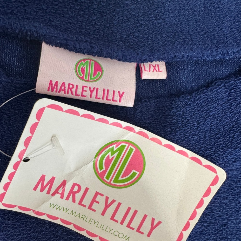 NEW Marley Lilly Y'ALL Terry Sweatshirt Long Sleeve Patchwork Pullover Sz L/XL - Picture 9 of 13